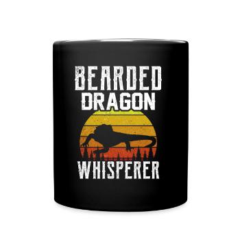 Bartagamen Flüsterer Tier Bearded Dragon Haustier - Tasse einfarbig - Schwarz - Vorne