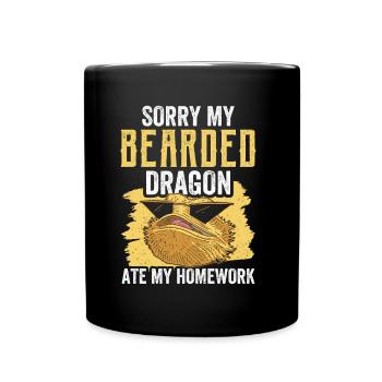 Un dragon barbu a mangé mon animal de devoirs - Mug uni - noir - Devant