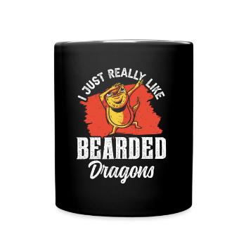 J’aime beaucoup les dragons barbus - Mug uni - noir - Devant