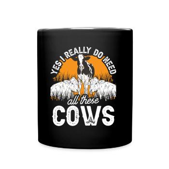 Oui j’ai vraiment besoin de toutes ces vaches vaches animaux - Mug uni - noir - Devant