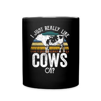 J’aime beaucoup les vaches laitières ferme - Mug uni - noir - Devant