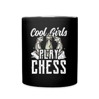 Cool Girls Play Chess Chess Player - Full Colour Mug - black - Front