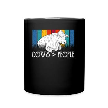 Vaches > personnes Ferme Vache laitière Animaux Vache - Mug uni - noir - Devant