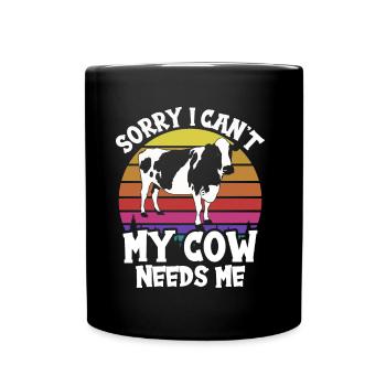 Ma vache n’a-t-elle pas besoin de moi vache laitière vache - Mug uni - noir - Devant