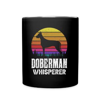 Doberman Whisperer Dogs Dobermans Doberman - Full Colour Mug - black - Front