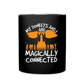 Meine Esel Und Ich Sind Magisch Verbunden Süß Tier - Tasse einfarbig - Schwarz - Vorne