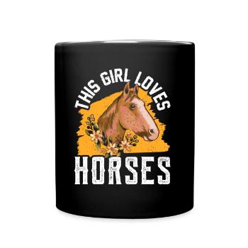 Cette fille aime l’équitation - Mug uni - noir - Devant