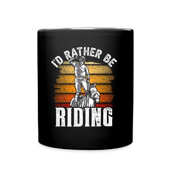 Je préfère monter cavalier écurie d’équitation - Mug uni - noir - Devant