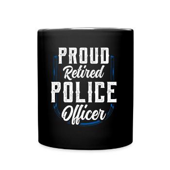 Proud retired police officer - Full Colour Mug - black - Front