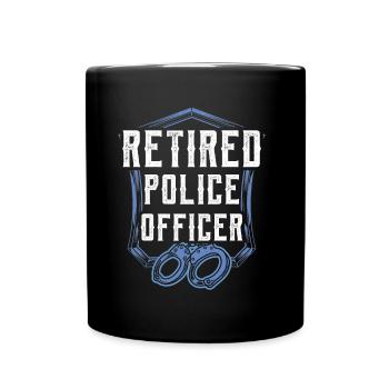 Retired police officer Pensioner Policeman Pension - Full Colour Mug - black - Front