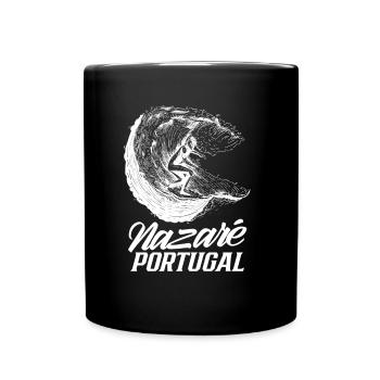 Nazaré Portugal Surfeur Vagues Surf - Mug uni - noir - Devant