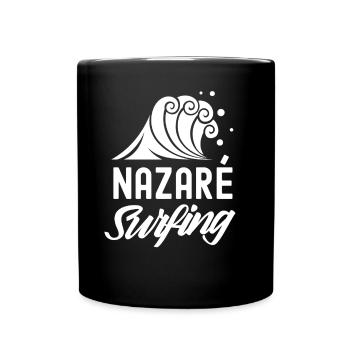 Nazaré Surfen Surfing Wellen Surfer - Tasse einfarbig - Schwarz - Vorne