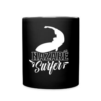 Nazaré Surfer Wellen Surfen Surfing - Tasse einfarbig - Schwarz - Vorne