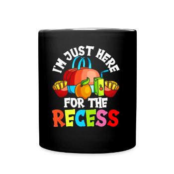 Ich Bin Nur Für Die Pause Hier Schulstart Schule - Tasse einfarbig - Schwarz - Vorne