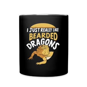 J’aime beaucoup les dragons barbus - Mug uni - noir - Devant