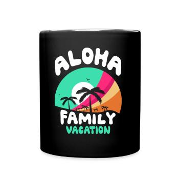 Vacances en famille Aloha Vacances en famille - Mug uni - noir - Devant