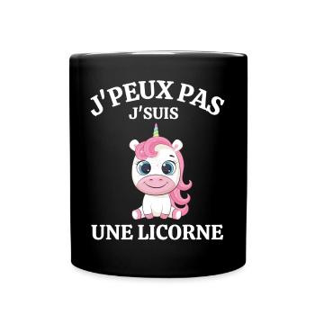 licorne, animal fantastique - Mug uni - noir - Devant