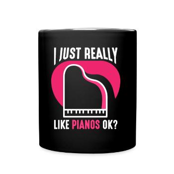 I just like pianos very much player piano - Full Colour Mug - black - Front