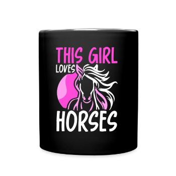 Cette fille aime les chevaux maman cheval - Mug uni - noir - Devant