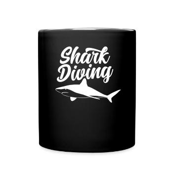 Shark diving Shark diving Shark Sharks Shark - Full Colour Mug - black - Front