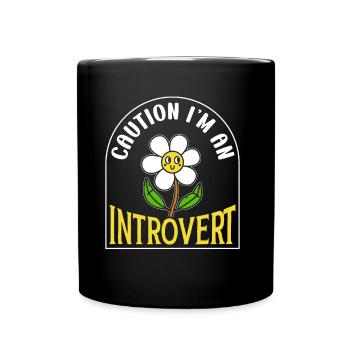 Beware I'm an introvert Shy - Full Colour Mug - black - Front