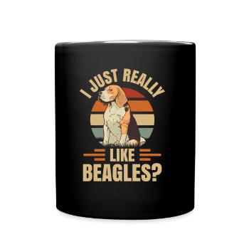 Ich Mag Beagles Einfach Sehr Ok Hund Beagle Welpe - Tasse einfarbig - Schwarz - Vorne