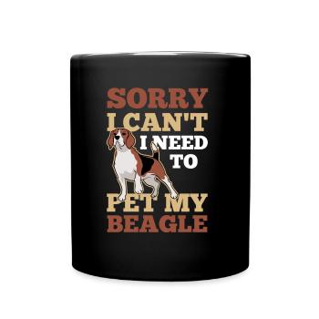 Ne puis-je pas avoir à caresser mon chien beagle - Mug uni - noir - Devant