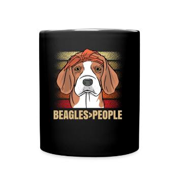 Beagles > chiot humain Beagle Dog Lovers - Mug uni - noir - Devant