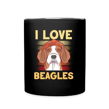 J’adore Beagles lover Beagle chiot chien Beagle - Mug uni - noir - Devant