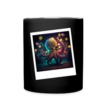 Pieuvre Pieuvre Dansant néon dans la nuit - Mug uni - noir - Devant