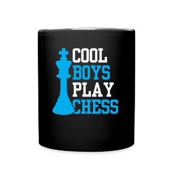 Coole Jungs Spielen Schach Schachspieler Liebhaber - Tasse einfarbig - Schwarz - Vorne