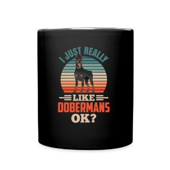 J’aime les dobermans juste beaucoup les chiens Doberman - Mug uni - noir - Devant