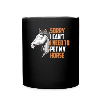 Je ne peux pas monter je dois caresser mon cheval - Mug uni - noir - Devant