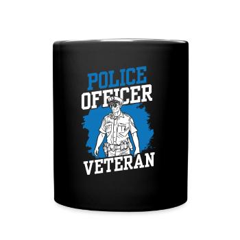Police Officer Veteran Police Policeman Pension - Full Colour Mug - black - Front