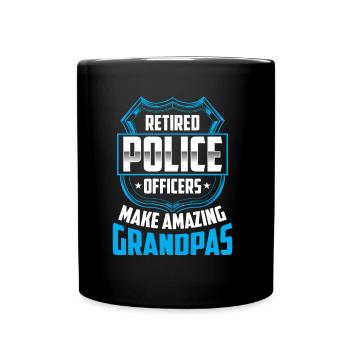 Retired police officers are great grandpa's pension - Full Colour Mug - black - Front