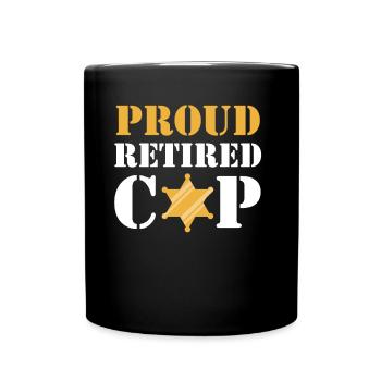 Proud retired policeman Police pension - Full Colour Mug - black - Front