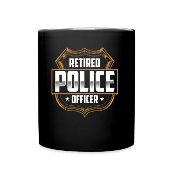 Policier à la retraite Policier à la retraite Retraité - Mug uni - noir - Devant