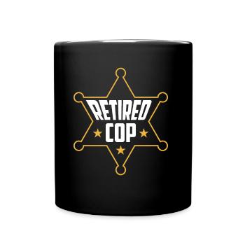 Retired policeman Pensioner Pension Police - Full Colour Mug - black - Front