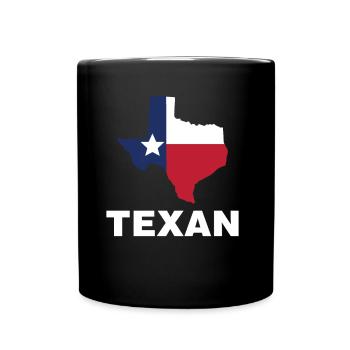 Texaner Texas Stolz Sprüche Texanisch - Tasse einfarbig - Schwarz - Vorne