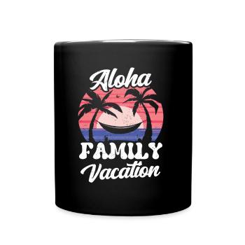 Vacances en famille Aloha Vacances en famille - Mug uni - noir - Devant