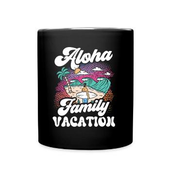 Vacances en famille Aloha Vacances en famille - Mug uni - noir - Devant