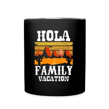 Hola Vacances en famille Vacances en famille Famille - Mug uni - noir - Devant