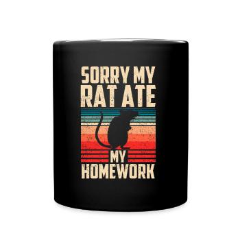 My rat ate my homework animal - Full Colour Mug - black - Front
