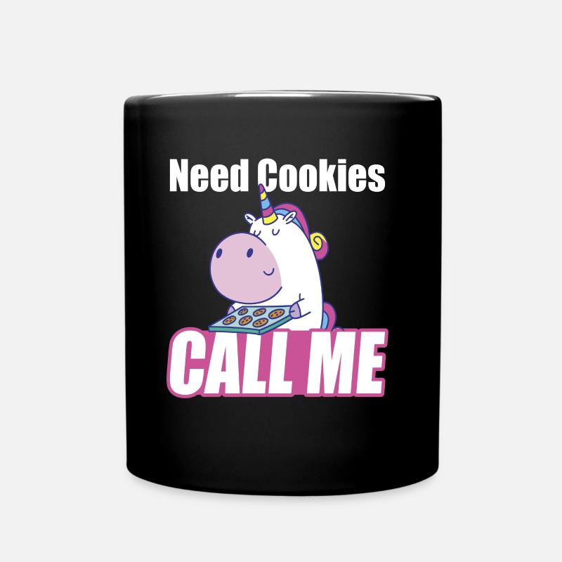Besoin de biscuits Appelez-moi drôle licorne cuisson - Mug uni - noir