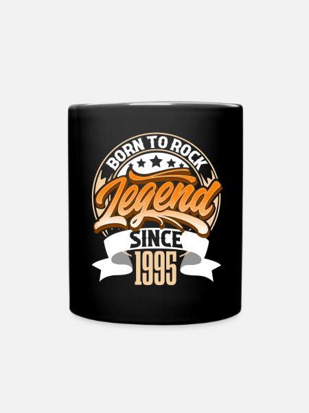 1995 Geburtsjahr Geburtstag Legende Born To Rock - Tasse einfarbig - Schwarz