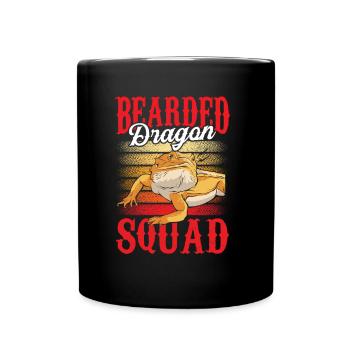 Bartagamen Squad Bearded Dragon Tier Haustier - Tasse einfarbig - Schwarz - Vorne
