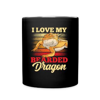 I love my bearded dragon animal bearded dragon - Full Colour Mug - black - Front