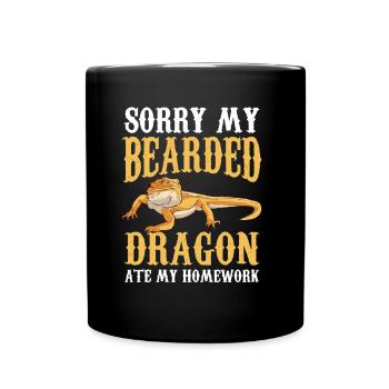 Un dragon barbu a mangé mon animal de devoirs - Mug uni - noir - Devant