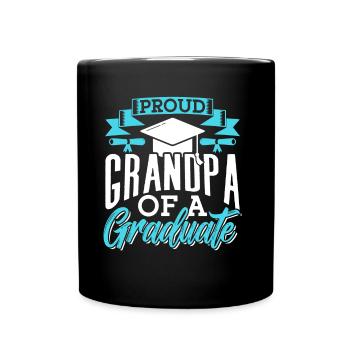 Proud grandfather of a graduate - Full Colour Mug - black - Front