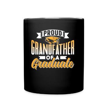 Proud grandfather of a graduate - Full Colour Mug - black - Front